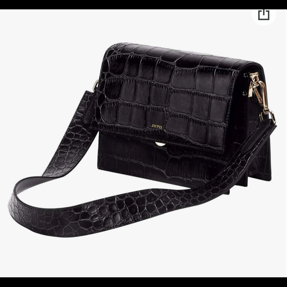 JW PEI Small Crossbody Bag Vegan Leather Shoulder Bag Crocodile Purse Mini Flap